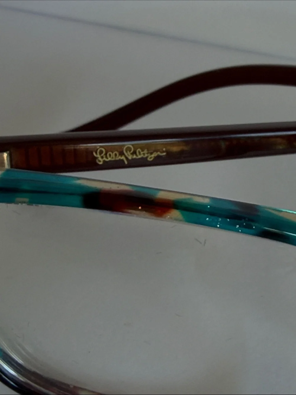 Lilly Pulitzer Prescription Eyeglasses Teal Tortoise Shell Frames + Case